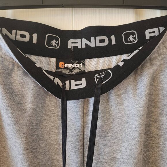 AND1 Men's Bank Shot Jogger Sweats Grey Heather 2XL - Picture 3 of 9